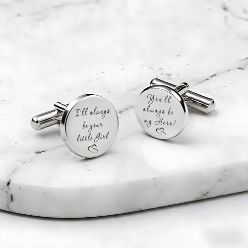 Father of The Bride Gifts Dad Cuff Links Stainless Steel Cufflinks Dad Gifts for Elderly Dads Bonus Step Daddy Papa Stepfather Birthday Presents Daughter And Dads Gift Fathers Day Christmas Gift