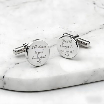 Father of The Bride Gifts Dad Cuff Links Stainless Steel Cufflinks Dad Gifts for Elderly Dads Bonus Step Daddy Papa Stepfather Birthday Presents Daughter And Dads Gift Fathers Day Christmas Gift