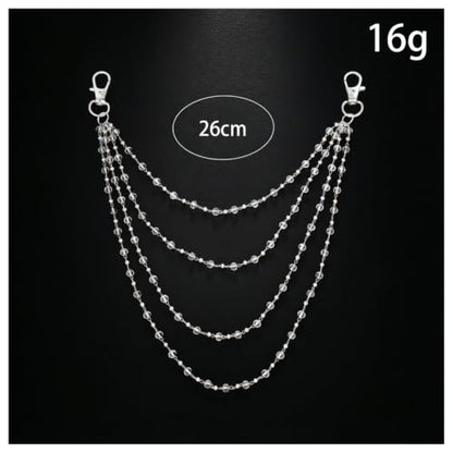 Crystal Bead Shoulder Chain for Women, Layered Bead Arm Cuff Chain Jewelry, Adjustable Crystal Bra Strap Chain Shoulder Drape Accessory for Weddings, Parties, Beach, Festivals, Beach - color: Silver