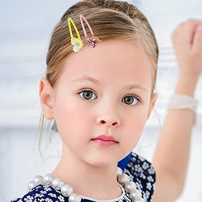 Wingchold 16Pcs Girls Unicorn, Butterfly, Flower, Rabbit Hair Clips - Sparkly Rainbow Hair Accessories for Toddlers, Kids, Hair Clips for Party, Birthday Gift Supplies Favors