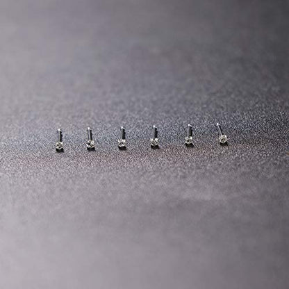 20G Nose Studs Rings Surgical Steel Austrian Crystal Nose Rings | Hypoallergenic,Nose Studs,316L Stainless Steel,Cartilage Earrings,Lip,Helix,Piercing Jewelry for Women,12Pcs 1.5mm