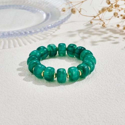 Bead Bracelet for Women Vibrant Color Resin Beads Bracelets Elastic Stretch Chunky Bracelet Boho Summer Beach Vacation Jewelry - color: Color 3
