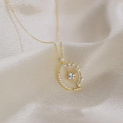 Angyape Badass Gifts For Women,To My Badass Squad Necklace We Always Have Each Other's Back All-Match Geometric Sun Necklaces Star and Moon Friendship Sliver Necklace Jewelry Gifts For My Best Friend - color: Gold