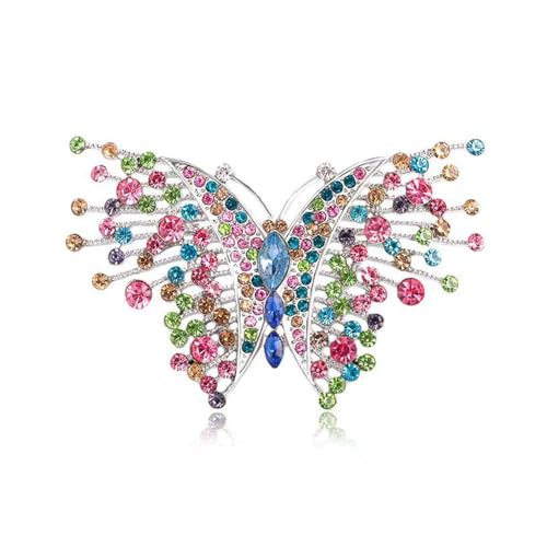 Dainty Rhinestone Butterfly Brooch for Women Men Chic Cute Sparkly Crystal Animal Lapel Pins for Suit Dress Hat Bag Tie Wedding Holiday Accessories Jewelry - color: Colorful