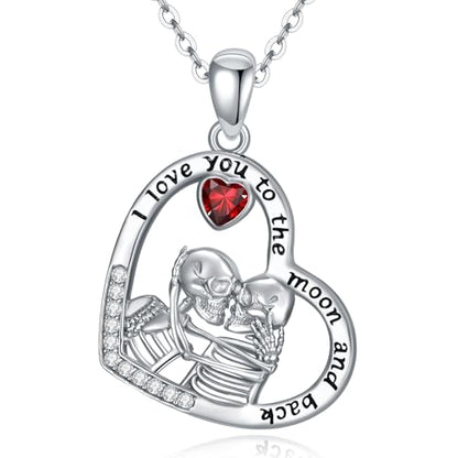 Sterling Silver Halloween Necklace Gothic Jewelry Gifts for Women Men - style: Skeleton