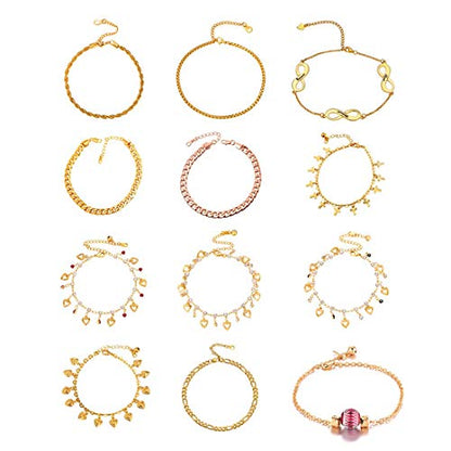 U7 Ankle Bracelets for Women Stainless Steel Waterproof Tarnish Resistant | 18K Gold Plated/Silver/Rose Gold Anklets, Cuban Chain Anklet Bracelets, Perfect for Summer Beach and Vacation Outfits - color: Gold Plated-3mm-Wheat Chain