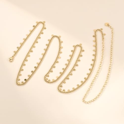 JINEAR 14K Gold Plated Waist Chain for Women Body Chain Belly Chains | Dainty Bead Chains Waterproof Summer Beach Bikini Accessories Gold Jewelry Belt Festival Outfits for Women - color: Small Glitter Body Chains