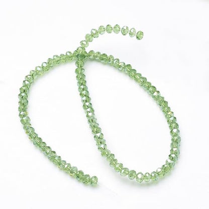 1110pcs Faceted Rondelle Glass Seed Beads 3x2mm Mini Crystal Loose Spacer Beads for DIY Friendship Bracelet Necklace Beading Craft Jewelry Making Ornament, Lawn Green - color: Lawn Green
