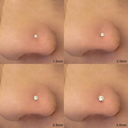 8PCS 18G 20G 22G Nose Studs, Hypoallergenic L Shaped Nose Rings Set | Gold/silver styles, 316L Surgical Stainless Steel, CZ sizes 1.5-3mm, secure fit for sensitive skin and daily wear - color: 18G L-Shaped Gold/Silver