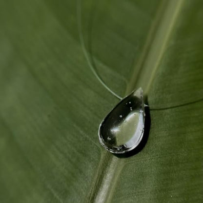 Clear Crystal Water Drop Necklace and Teardrop Earrings Set, Minimalist Glass Raindrop Jewelry for Women