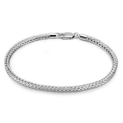 Dainty 925 Sterling Silver Chopin Chain Bracelet Women Bohemian Stackable Figaro/Box/Snake Bracelet 2MM 5 "5.9" 6.3 "6.7" 7 "7.5" 8" Jewelry Gift - color: Silver, size: 5 inches