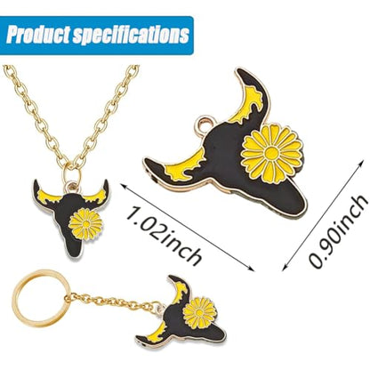 Cow Gold Plated Enamel Pendants Metal Animals Charms Pendant for Earrings DIY Jewelry Making Necklace Bracelet Keychain Craft Findings - color: C