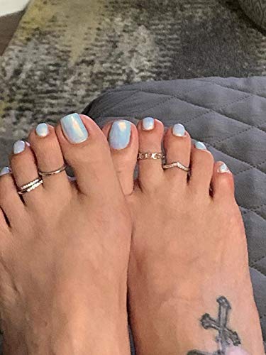 MODRSA Toe Rings for Women Toe Rings and Anklets for Women Toe Ring Adjustable Toe Rings Silver Rose Gold - color: B-toe rings +anklets- silver