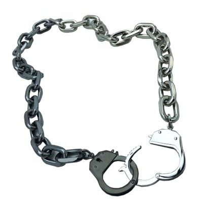 Succuba Stainless Steel Handcuff Choker Necklace Chain Pendant Choker Collar Necklace for Women and Men from 16 to 24 Inches with Box - color: B1, size: 16 Inches