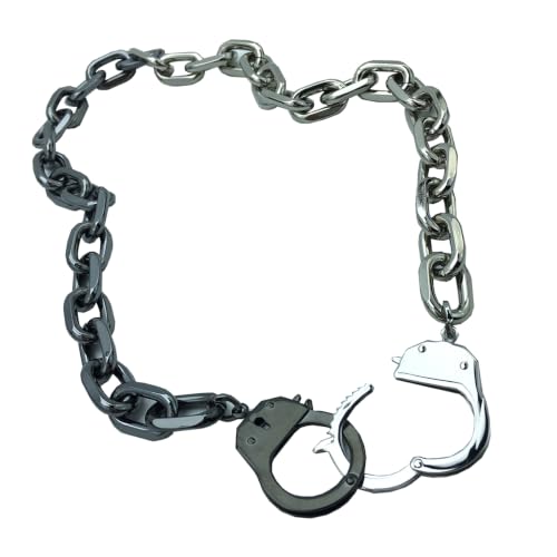 Succuba Stainless Steel Handcuff Choker Necklace Chain Pendant Choker Collar Necklace for Women and Men from 16 to 24 Inches with Box - color: B1, size: 20 Inches