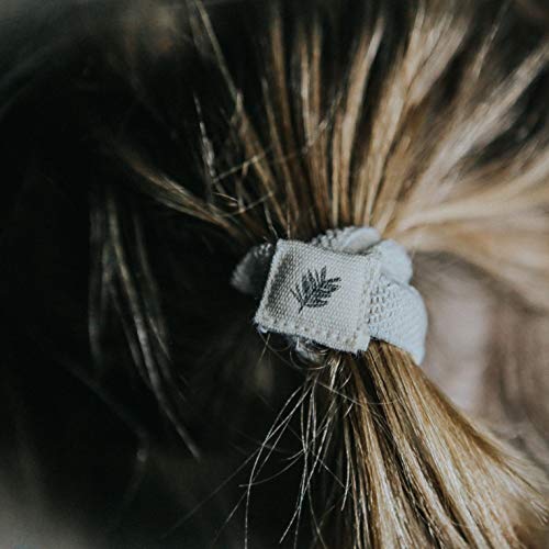 Wild & Stone | Pack of 6 Hair Bands | 100% Biodegradable and Plastic-Free Elastic Hair Ties | 100% Organic Cotton and Natural Plant-Based Rubber | No Crease Ponytail Holder (Natural) - color: Natural