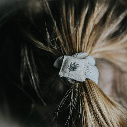 Wild & Stone | Pack of 6 Hair Bands | 100% Biodegradable and Plastic-Free Elastic Hair Ties | 100% Organic Cotton and Natural Plant-Based Rubber | No Crease Ponytail Holder (Natural) - color: Natural