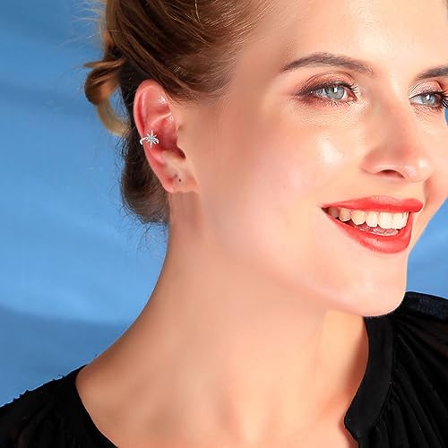 Ear Cuffs Earrings for Women Non Piercing Cartilage Cuff Wrap Clip on Earrings Trendy Pearl Rhinestone Tassel Chain Earrings Jewelry for Women - color: Northstar Ear Cuff