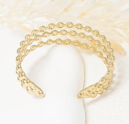 Multi-Layer Cuff Bracelet for Women Cross Wire Bracelets Open Wide Cuff Gold Bangle Bracelet - color: Gold 55