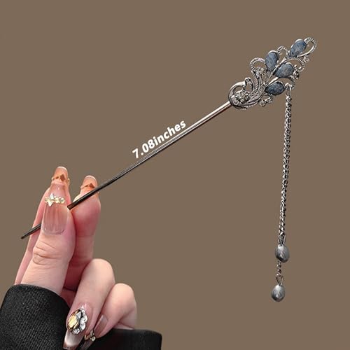 5 Pcs Hair sticks for buns,Decoration Hair pins for women,Buns and Updos with No Hair Damage, Butterfly Tassel Metal Pin Great Hold,Suitable for fine hair US459