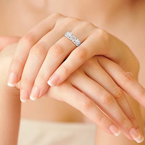 Miabella 925 Sterling Silver Italian 7mm Byzantine Band Ring for Women Made in Italy - size: 7