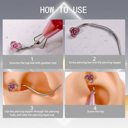 Eyebrow Rook Piercing Jewelry with Tools Barbell Eyebrow Rings | 16G Stainless Surgical Steel Rook Earrings Vertical Labret Lip Surface Tragus Frog Eyes Piercing Jewelry - style: 20B