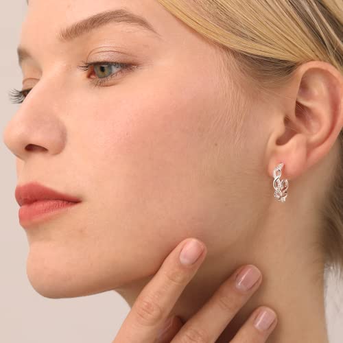 Senteria S925 Sterling Silver Post Twisted Hoop Earrings Hypoallergenic | Lightweight Silver Hoop Earrings AAAAA Cubic Zirconia Nickel Free for Sensitive Ears Twisted Hoops for Women Gifts 20-60MM - color: silver-30mm