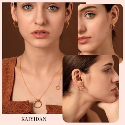 2 Pairs Gold/Silver Hoop Earrings For Women Set Trendy,14K Plated Gold Chunky Huggie Hoop Earings Pack,Oval Twisted Statement Silver Hoops,Fashion Jewelry Gift - color: 20) bow hoops