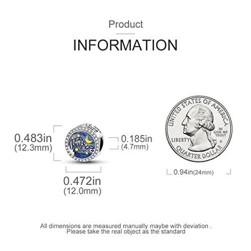 MULA 925 Sterling Silver Charms for Bracelets and Necklace Family Pendants | Airplane Travel Dangle Beads Family Tree Jewelry Charms for Women - color: Galaxy Charm