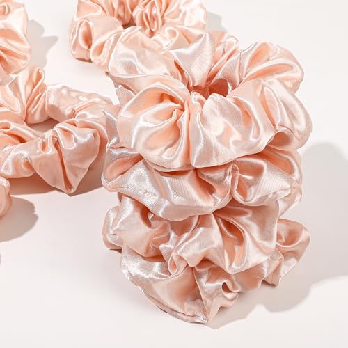 Ivyu 16 Pcs Satin Hair Scrunchies for Women Hair Ties Bands, Hot Pink, Perfect for Thick Curly Hair, No Crease Hair Ties No Damage, Fit for All Kinds of Hair, Excellent Stretch Elastic Band - color: Hot Pink