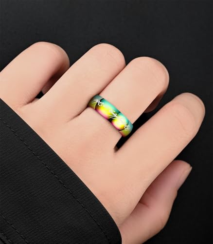 King Ring 6mm Rings Ver.2 – Magic Patern High Polished Stainless Steel Bands - color: Multi White