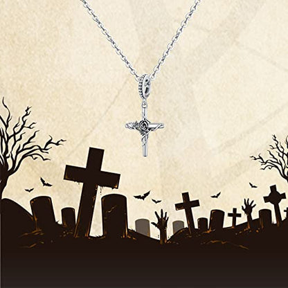 Animal Charms for Bracelets 925 Sterling Silver Bead Charms Bee Butterfly Fox Charm Fits Bracelets and Necklaces Cute Charms for Women - color: Cross