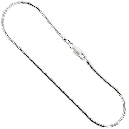 Medium Sterling Silver 1.5mm Snake Chain Necklaces and Bracelets for Women and Men Nickel Free Italy 18 inch