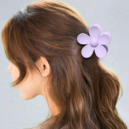 GANPUB 1Pc Yellow Floral Flower Shaped Plastic Jaw Claw Clip, Anti-scratch Smell-less, Holds Tightly, Lightweight Hair Accessory for Adults (1 Count)