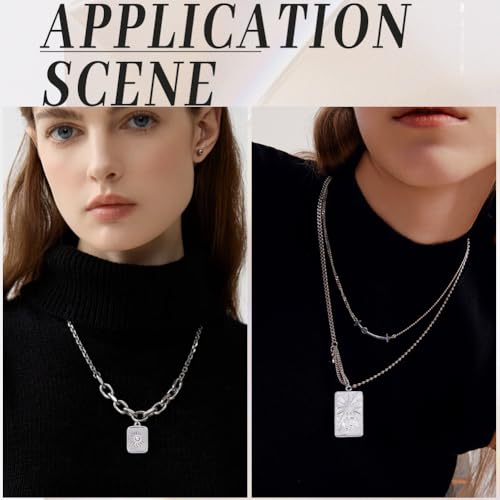 SUNNYCLUE 1 Box 16Pcs 8 Styles Stainless Steel Celestial Charms Silver Sun Moon Charms Bulk Assorted Shape Heart Star Tarot Alloy Magic Dangle Pendants for Jewelry Making DIY Crafting Supplies Women