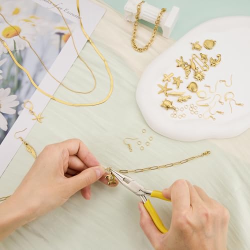 19PCS Gold Plated Stainless Steel Mixed Bulk Charms Pendants DIY for Necklace Bracelet Jewelry Making and Crafting - color: Gold