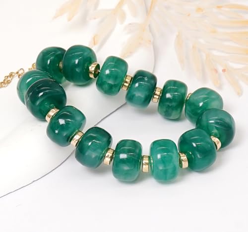 Beaded Bracelets Multicolor Acrylic Resin Beads Bracelet for Women - color: Green