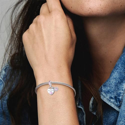 Family Charms for Charms Bracelet: 925 Sterling Silver Heart Dangle Charms for Bracelets and Necklaces, Birthday Mother's Day Christmas Jewelry Gifts For Women. - color: Grandma