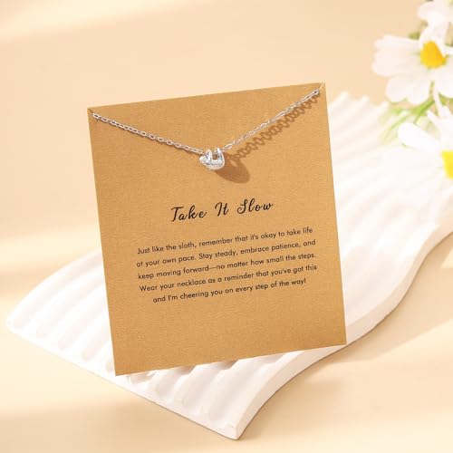 RZKING Silvery Necklace for Women, Gifts for Friend Mom Daughter Teacher - style: Sloth