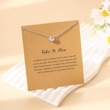 RZKING Silvery Necklace for Women, Gifts for Friend Mom Daughter Teacher - style: Sloth