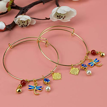 UPINS 60Pcs Gold Expandable Bangle Bracelets Adjustable Wire Blank | Stainless Steel Women Bracelets for DIY Jewelry Making Crafting Supplies for Beginners Experienced Jewelry Makers - color: Gold