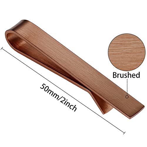 HAWSON Skinny Tie Clip Bar Set, 2 Inch Tie Clip for Men - Wedding, Meeting, Party Gift Set - color: 4 pcs Brushed Coffee