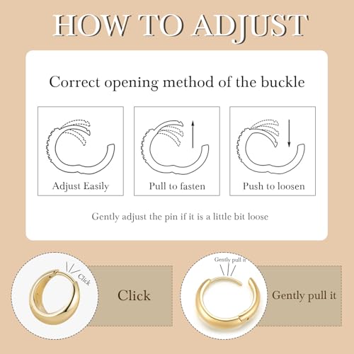 Gold Hoop Earrings for Women 14K Gold Earrings for Women | Lightweight Small Gold Hoop Earrings Thick Chunky Gold Huggie Hoop Earrings 14K Gold Hoop Earrings for Women 13/18/22mm - size: 13MM