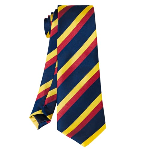 5PCS Mens Silk Tie, Pocket Square, Cufflinks, Drilled Tie Ring and Lapel Pin Set for Wedding Groom Party - color: Yellow Red Tie Set -269
