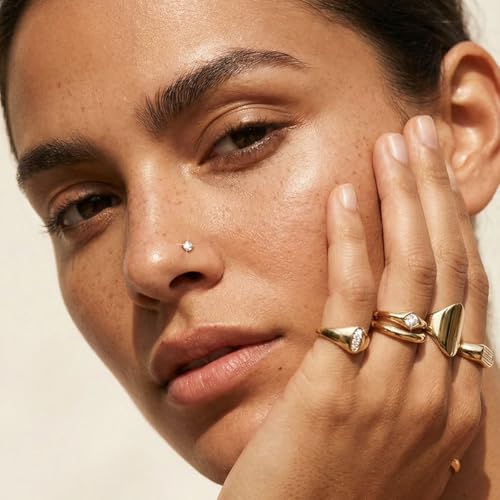 16G 18G 20G Hypoallergenic Threadless Flat Back Nose Studs Women | Medical Steel, CZ 1.5-3mm, Nostril Tragus Helix Piercing, A Secure Fit And Everyday Wear For Sensitive Skin - color: Silver-16G-E