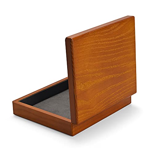 Oirlv Solid Wood Ring Jewelry Box Organizer Earrings Jewelry Drawer Organizer Tray with Lid (Grey Flat Box) - color: Grey Flat Box