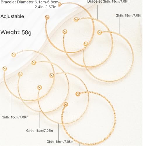 Hebelee Boho Engraved Cuff Bangle Bracelets for Women | Multi Layer Stackable Textured Bracelet Adjustable Bangles Fashion Bohemian Indian Jewelry Set
