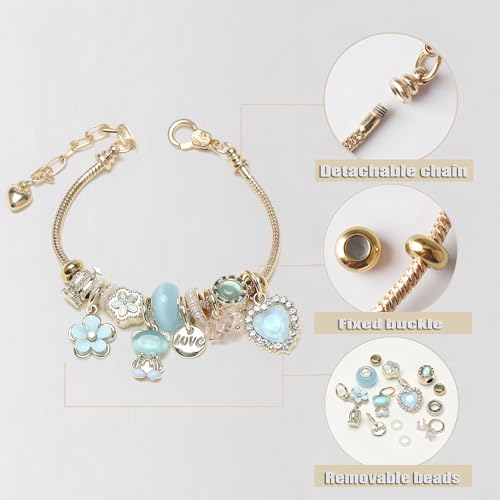 DS Charm Bracelets for teen girls exquisite cute cartoon friendship bracelet Gold Stainless Steel Bangle birthday Gift box Adjustable little girls kids jewelry holiday gifts - style: GOLD-4