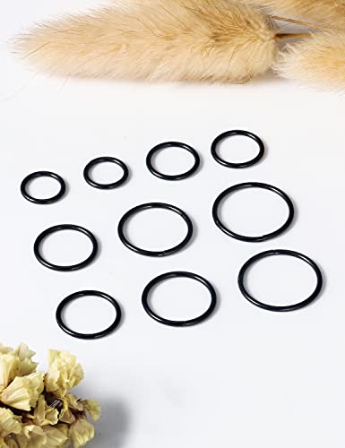 Vsnnsns 14G 16G Septum Nose Rings Hoops Lip Ring Piercing Jewelry 316L Surgical Steel Hinged Segment Clicker Cartilage Tragus Helix Conch Rook Daith Lobe Earrings Hoops Piercing Jewelry for Women Men - color: 16G-Black