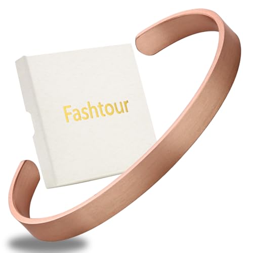 Pure Copper Bracelet – Copper Bracelet for Men & Women – 100% Solid, Raw & Uncoated Handmade Hammered Tibetan Cuff Bangle - color: Copper024